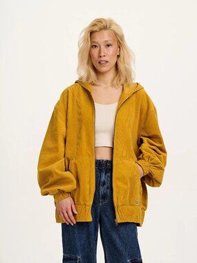 Lucy & Yak Wesley Hoodie Corduroy Jacket Mustard XL / UK18-20 New Organic Cotton